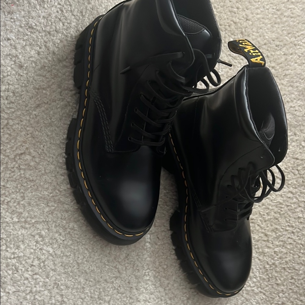 Dr. Martens Black Combat Boots with Chunky Sole